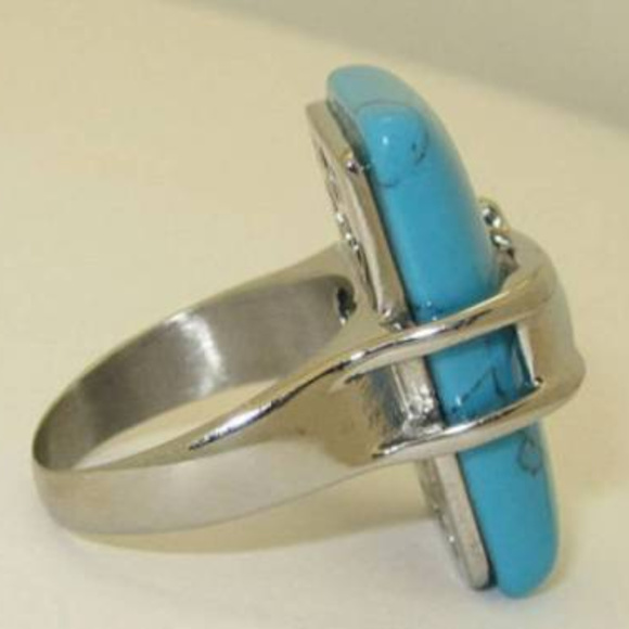 Sold out sring stainless steel genuine turquoise - Picture 3 of 8